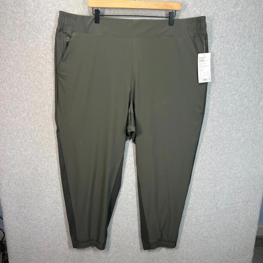 Athleta‎ Brooklyn Lined Jogger Pants Size 24 Army Green Stretch Pull On NWT